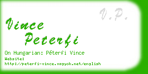vince peterfi business card