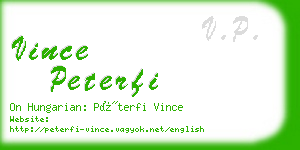 vince peterfi business card